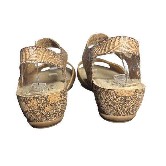 Spring Step L’Artiste Ceylan Embossed Leather Sandals Tan Beige EU 37 US 7 - Picture 4 of 10